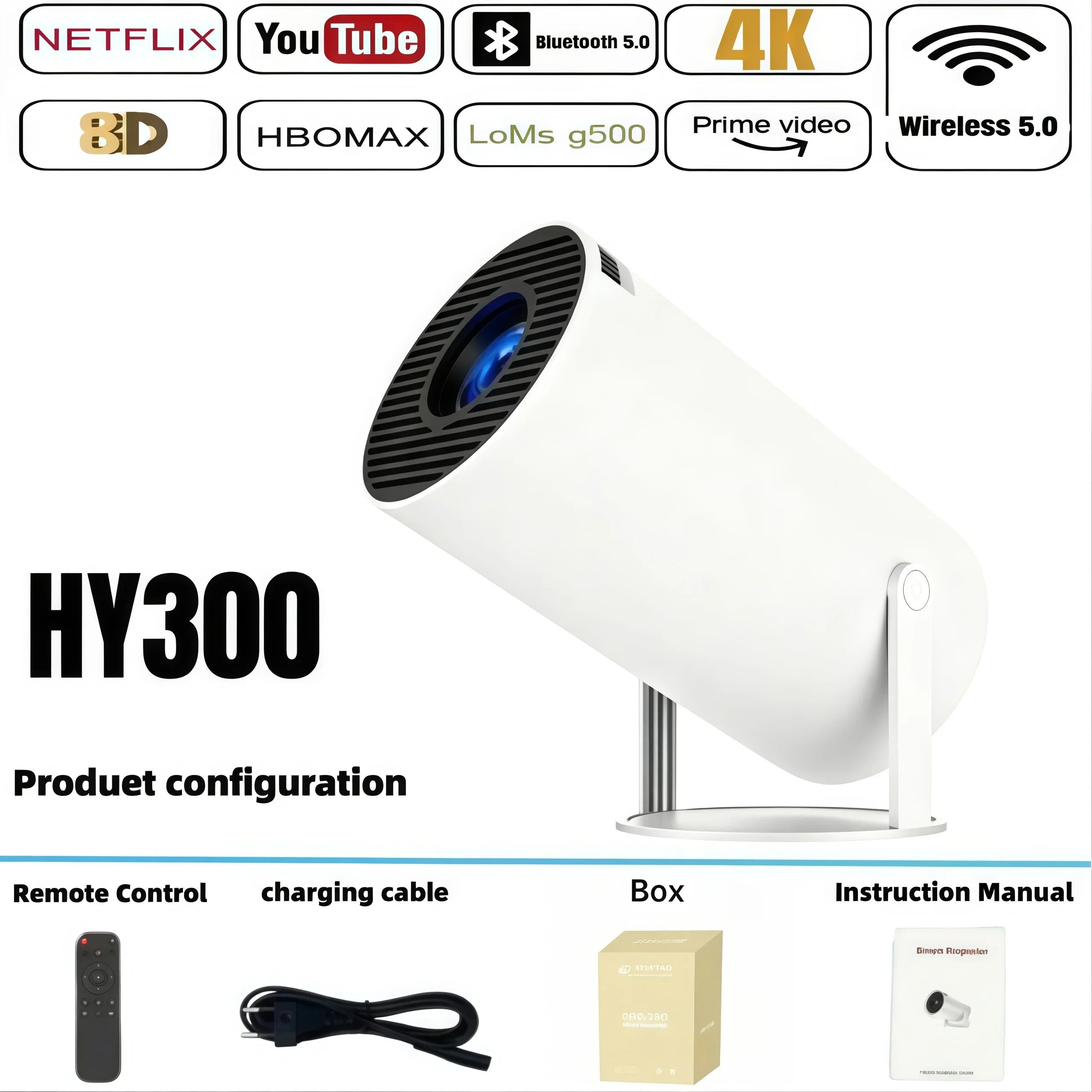 Portable Mini Projector – Full HD Home Cinema Projector for Movies, Gaming & Entertainment