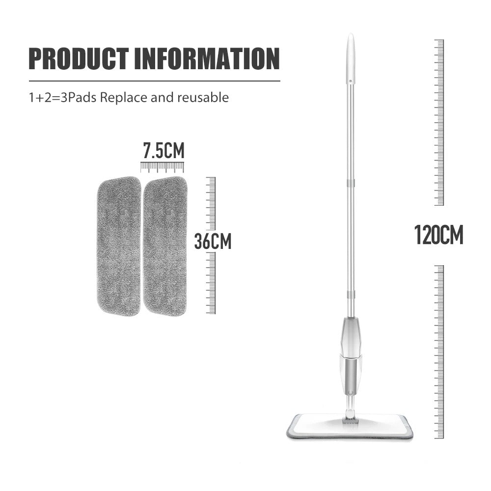 2-in-1 Spray Mop – Refillable Water Spray Floor Cleaner with Microfiber Pad